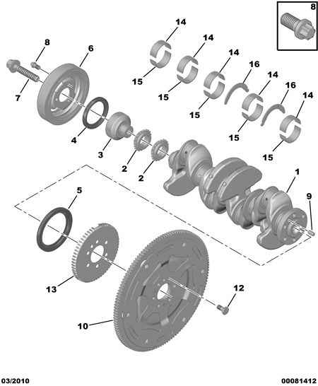 PSA V7 638 551 80 - Fulie curea, arbore cotit allinparts.ro