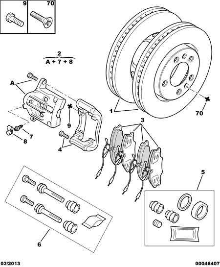 PSA 4404 55 - Set bucsi de ghidaj, etrier frana allinparts.ro