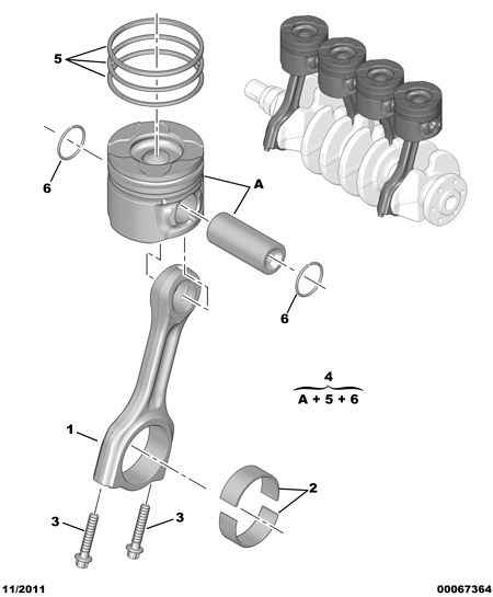 PSA 0640 V8 - Set segmenti piston allinparts.ro