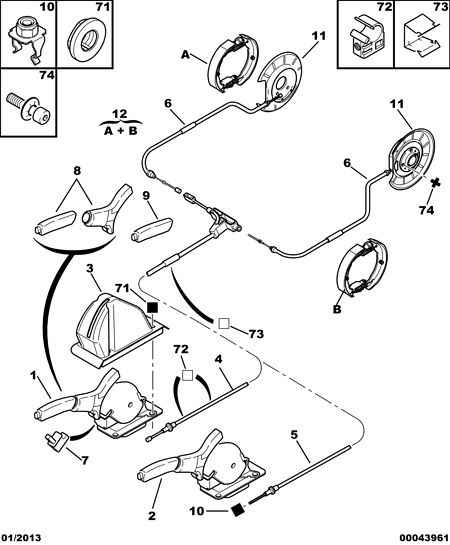 PSA 4745 L4 - Cablu, frana de parcare allinparts.ro
