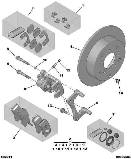 PSA 4440.07 - Set reparatie, etrier allinparts.ro