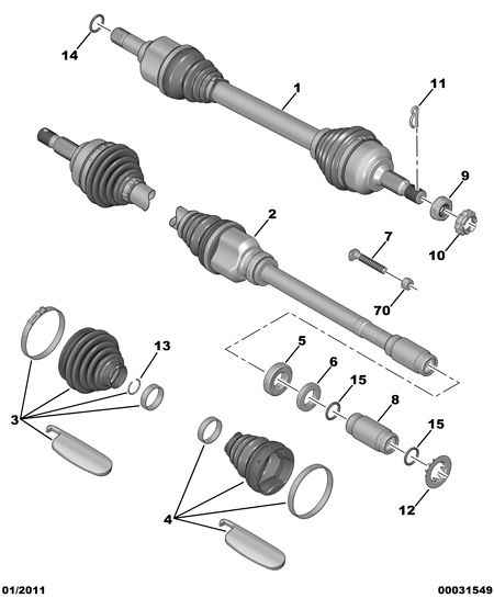 PSA 3287 C0 - Burduf cauciuc, articulatie planetara allinparts.ro