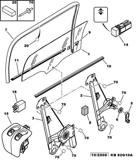PSA 9223 51 - Mecanism actionare geam allinparts.ro