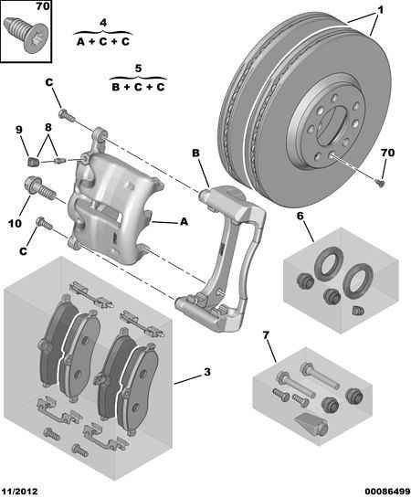 PSA 4253 65 - Set placute frana,frana disc allinparts.ro