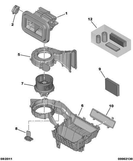 PSA 6447 YA - Filtru, aer habitaclu allinparts.ro