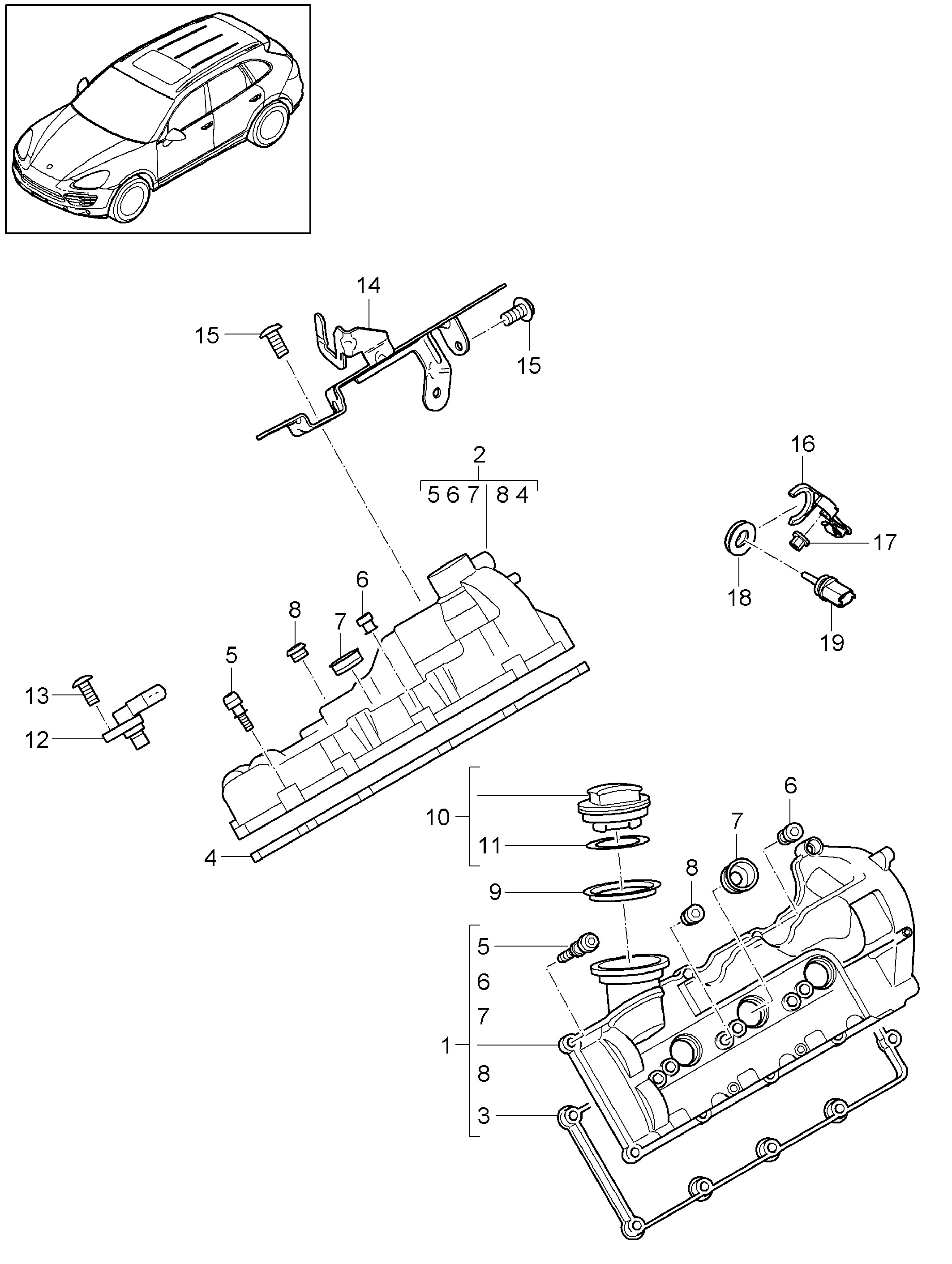 VAG 955 107 336 00 - Garnitura, capac alimemtare ulei allinparts.ro