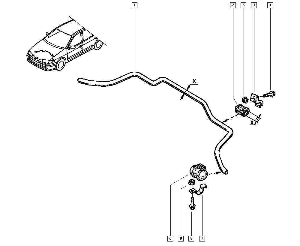 NISSAN 7700428665 - Bucsa, bara stabilizare allinparts.ro