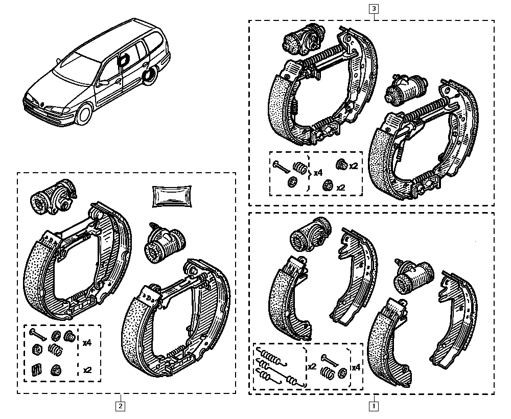 RENAULT 7701207268 - Set saboti frana allinparts.ro