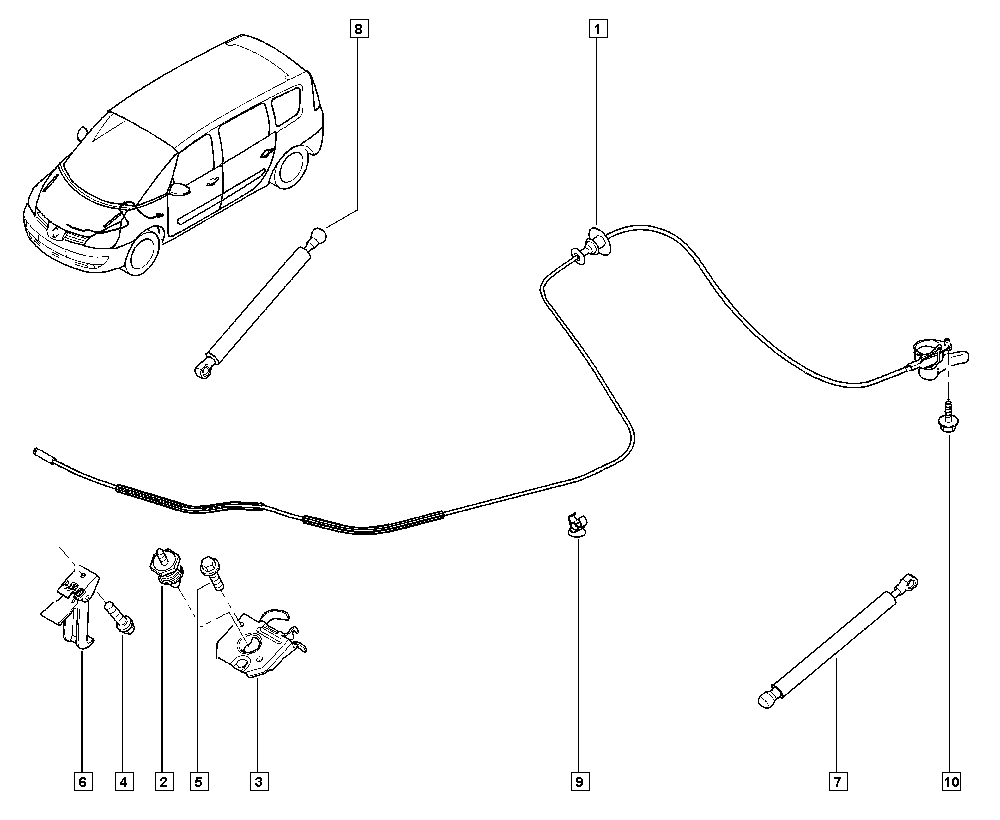 RENAULT 8200362400 - Amortizor capota allinparts.ro