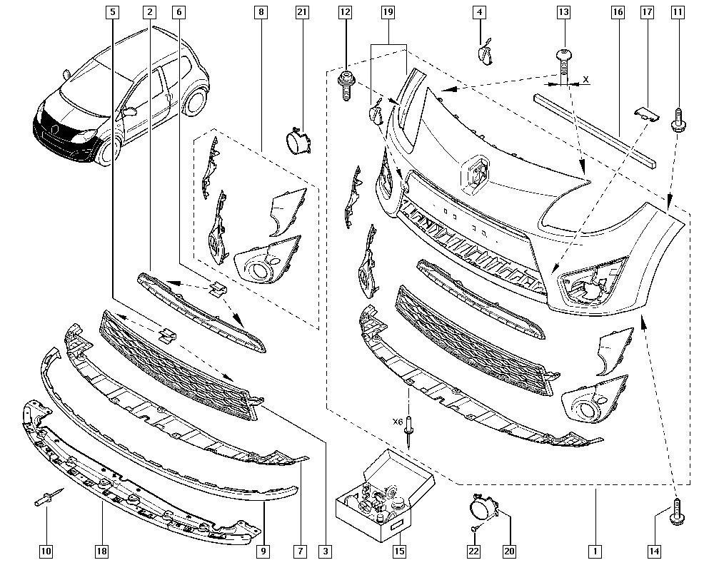 RENAULT 7703072046 - Clips, acoperire decorativa si protectie allinparts.ro