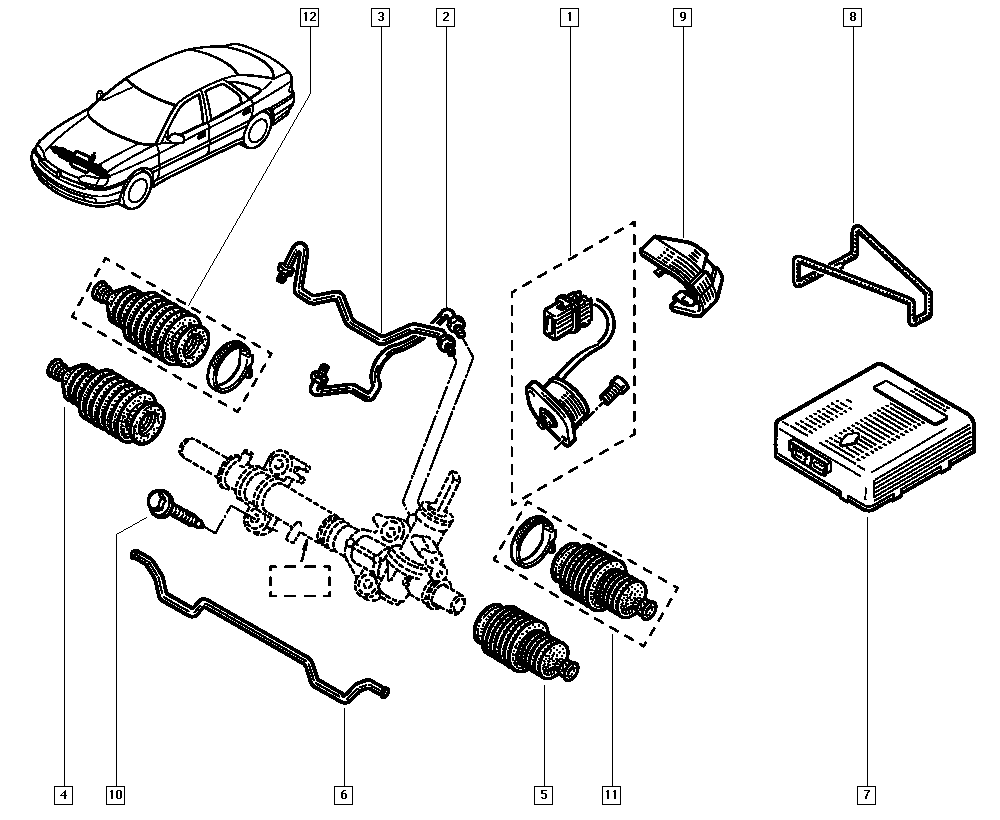 RENAULT 7701469566 - Ansamblu burduf, directie allinparts.ro