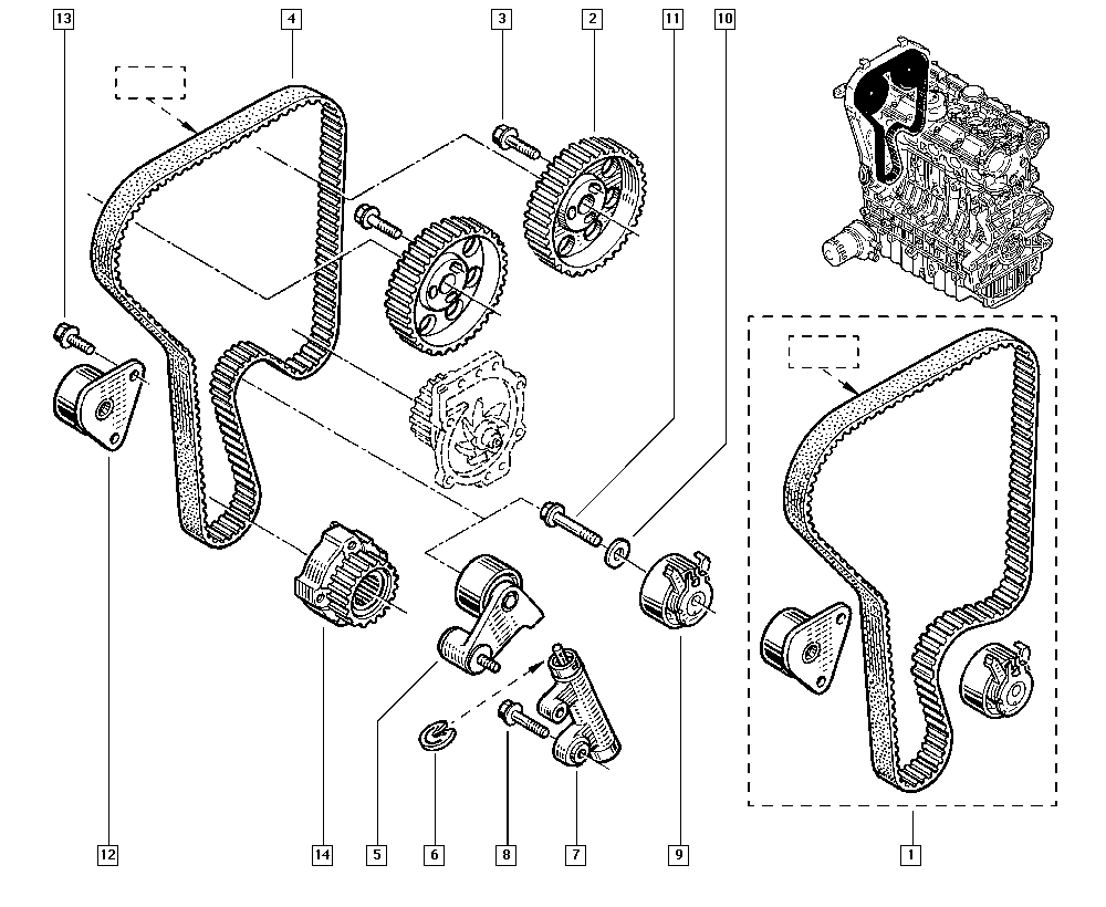 RENAULT 74 39 180 954 - Curea de distributie allinparts.ro