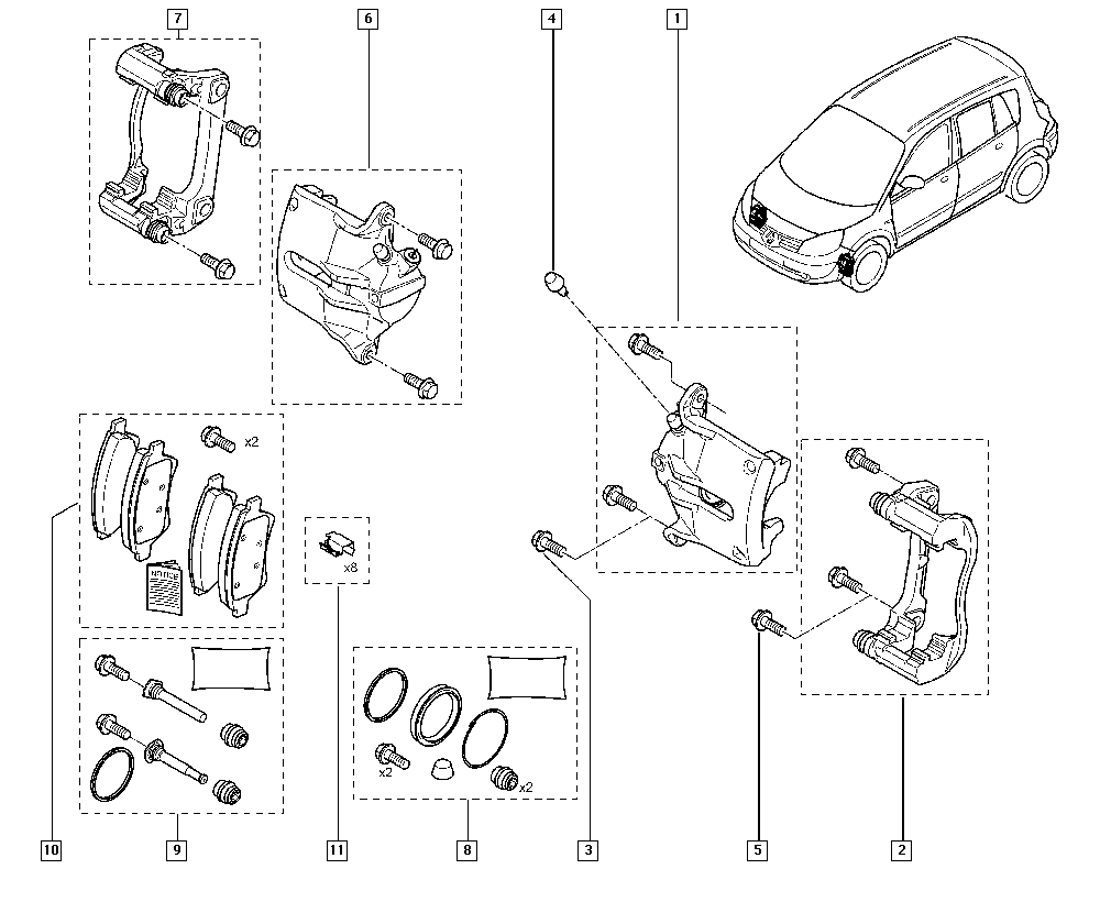 RENAULT TRUCKS 7701208558 - Set bucsi de ghidaj, etrier frana allinparts.ro