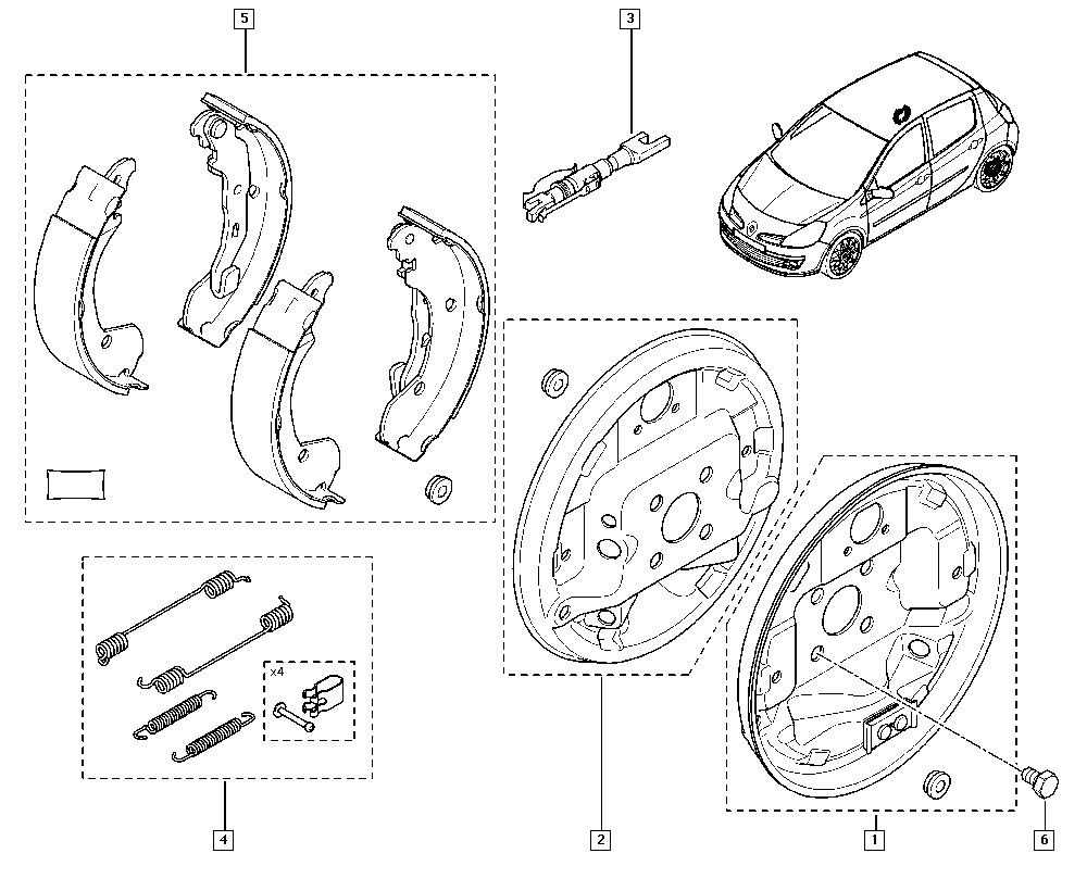 RENAULT 7701208357 - Set saboti frana allinparts.ro