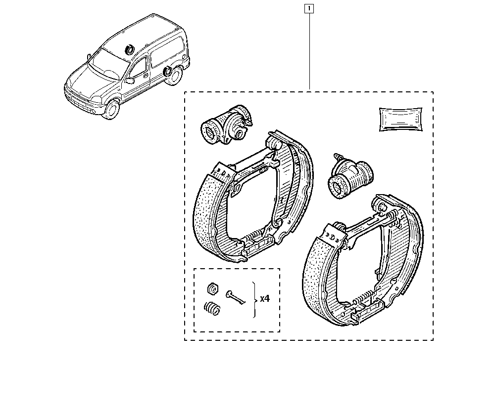 PSA 7701208062 - Set saboti frana allinparts.ro