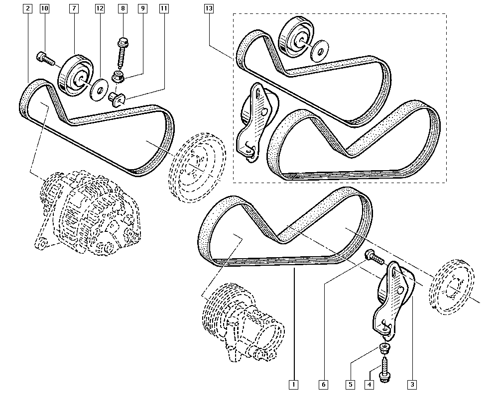 RENAULT 77 00 869 687 - Curea transmisie cu caneluri allinparts.ro