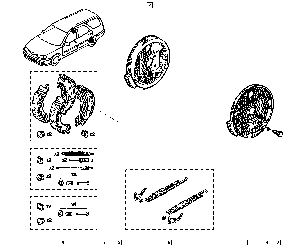 RENAULT 77 01 204 885 - Set accesorii, sabot de frana allinparts.ro