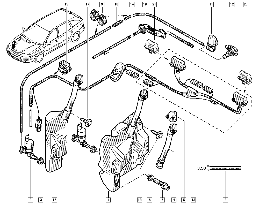 DACIA 8200194414 - Pompa de apa,spalare parbriz allinparts.ro