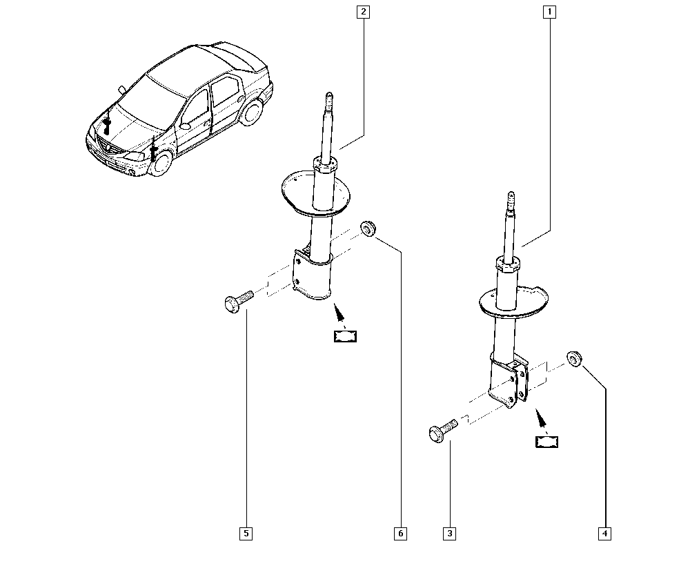 DACIA 54 30 223 44R - Amortizor allinparts.ro