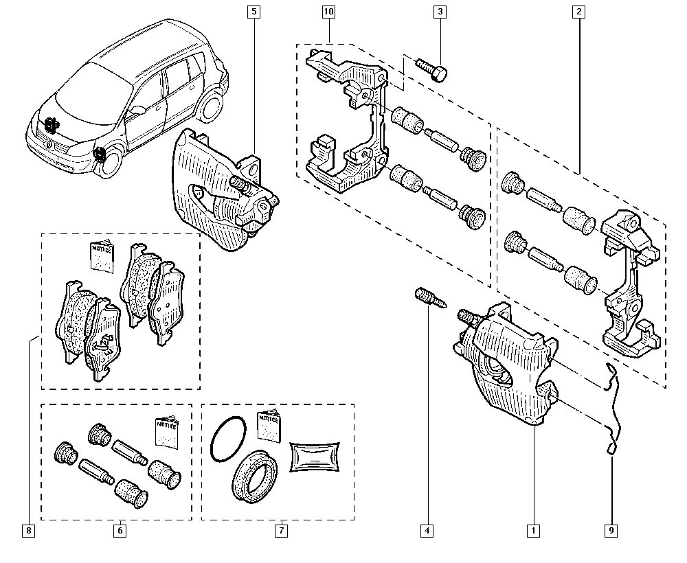 RENAULT TRUCKS 7701 065 267 - Set reparatie, etrier allinparts.ro