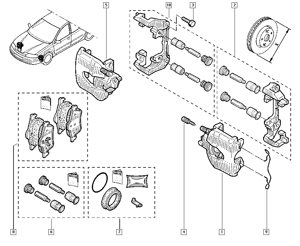 RENAULT 7701209808 - Set placute frana,frana disc allinparts.ro