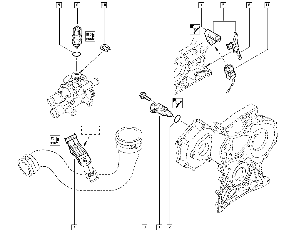 DACIA 77 00 105 087 - Senzor,temperatura lichid de racire allinparts.ro