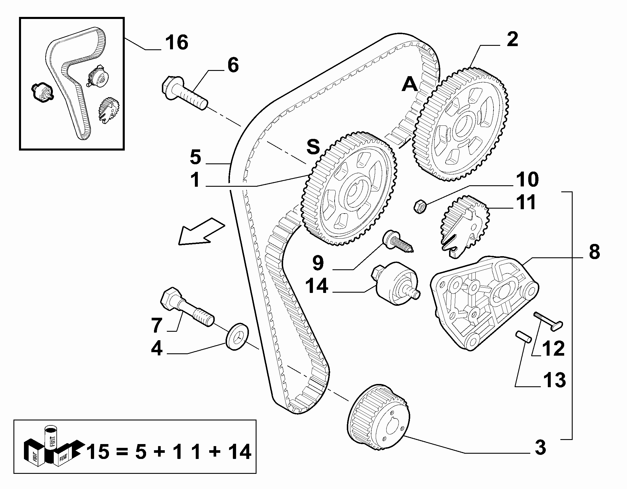 FCA 71736724 - Set curea de distributie allinparts.ro