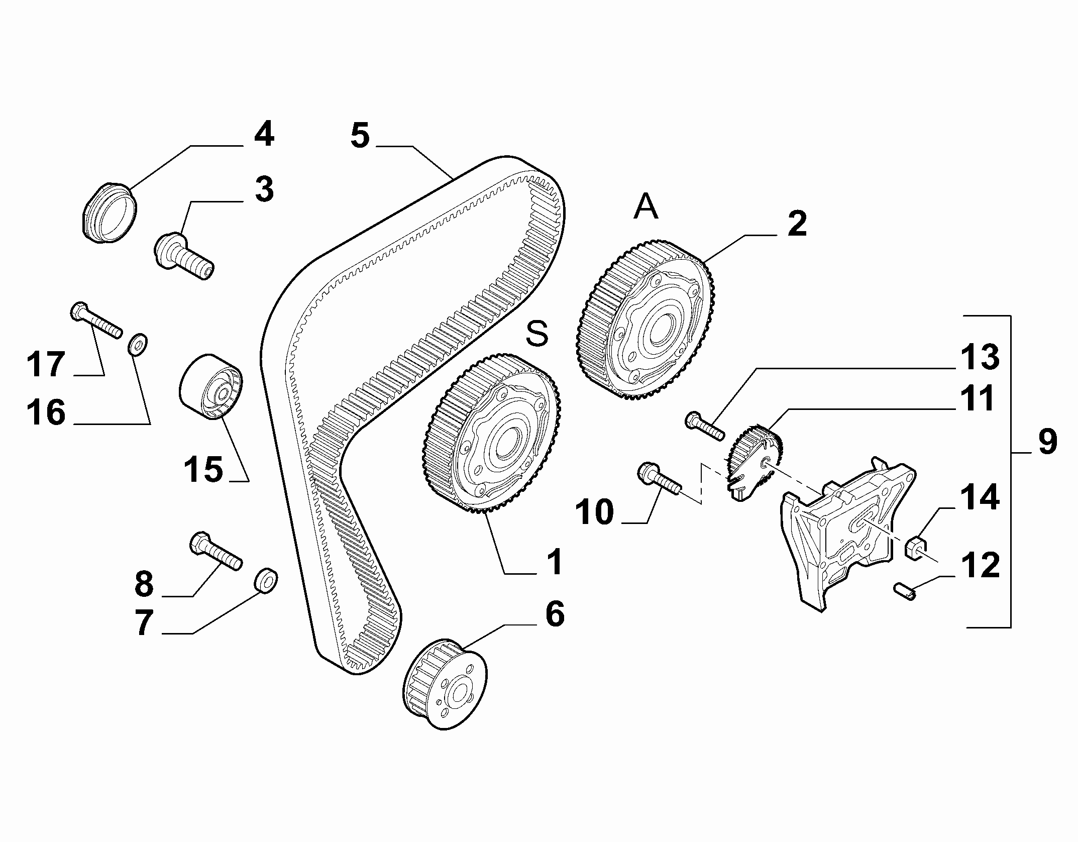 FCA 551 8710 0 - Rola ghidare / conducere, curea distributie allinparts.ro