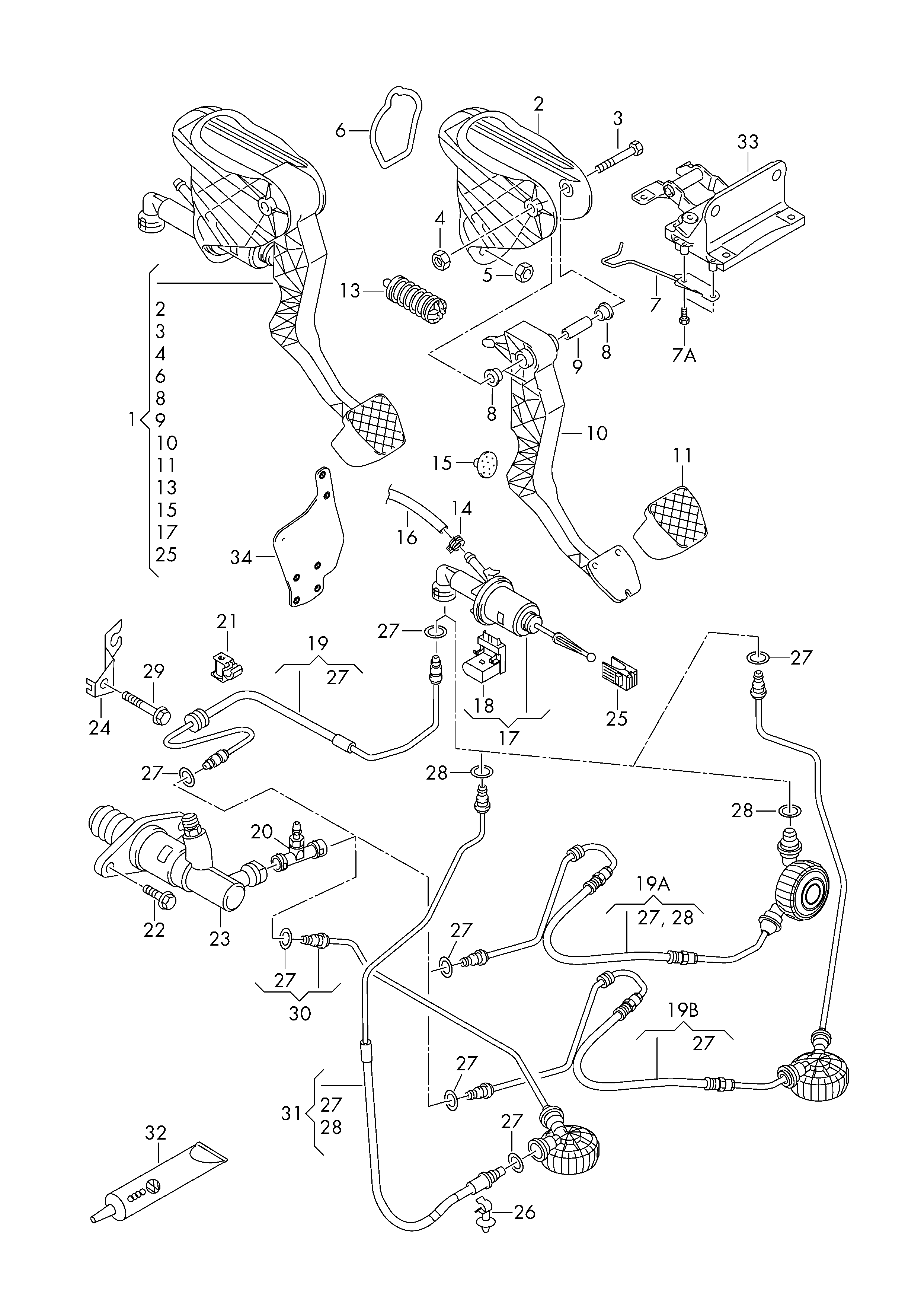 VAG 1K0 721 357 C - VAG 1K0 721 357 C - Arc, pedal ambreiaj allinparts.ro