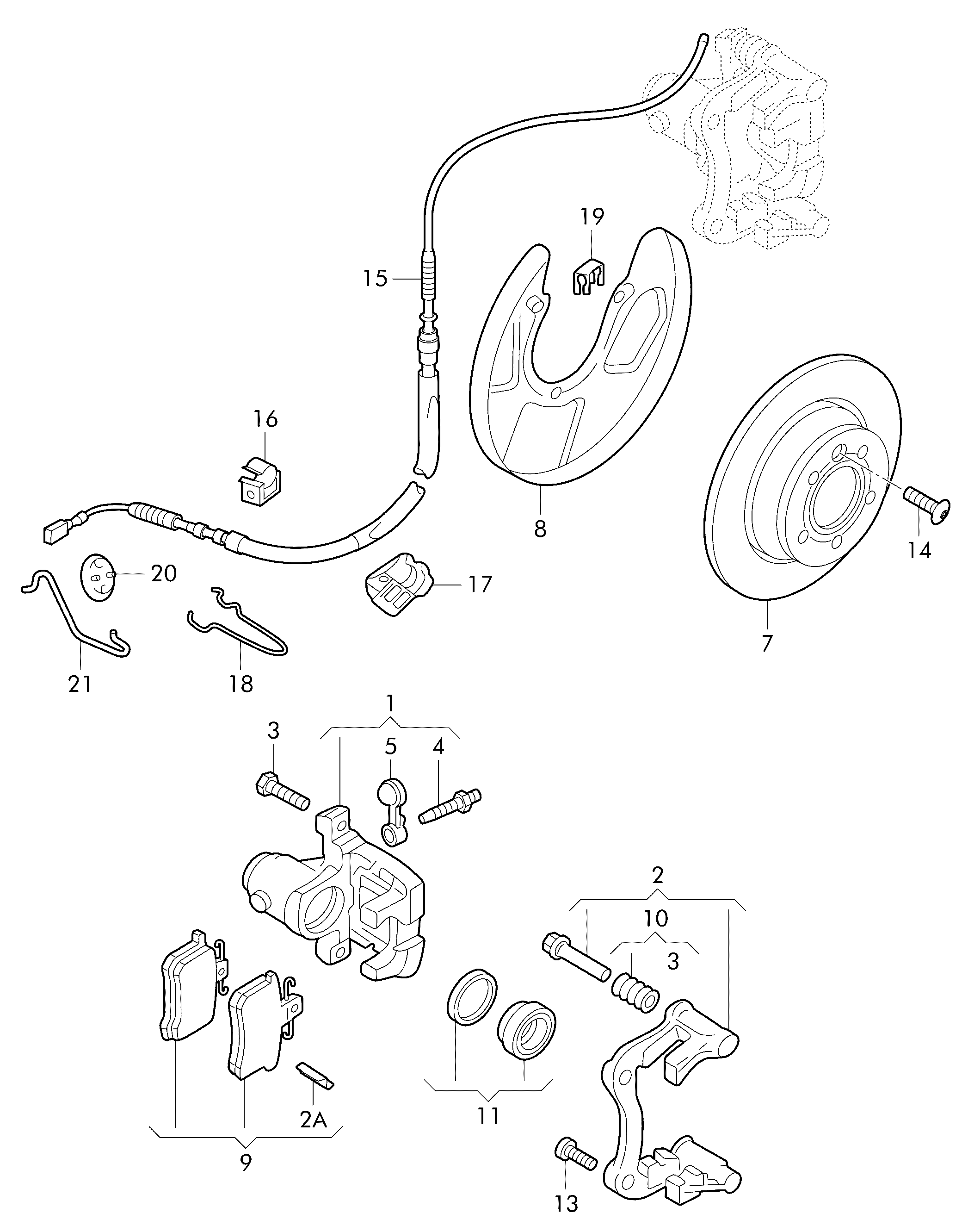 VAG 1J0615231A - Set accesorii, placute frana allinparts.ro