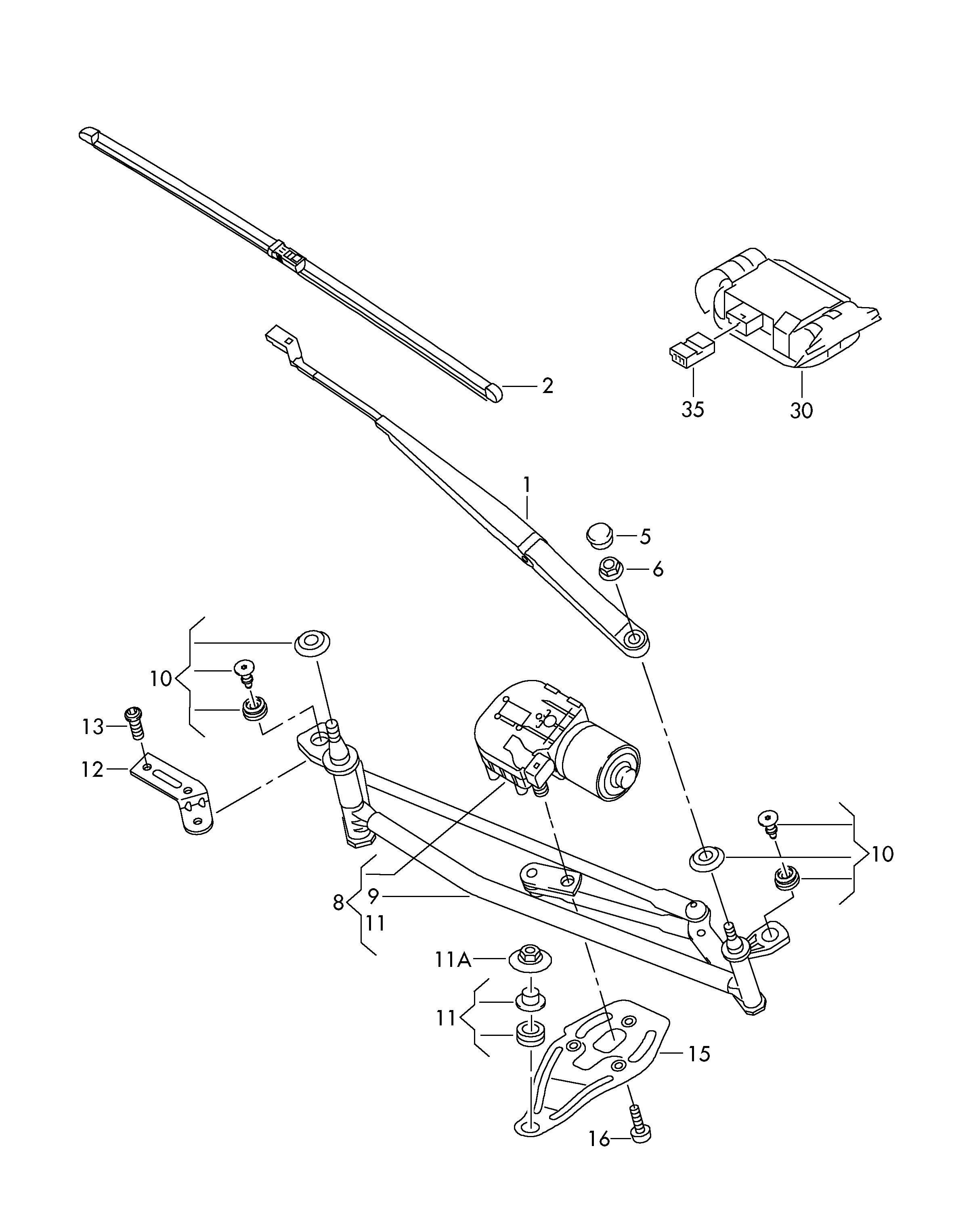 VAG 5L1955425 - Lamela stergator allinparts.ro