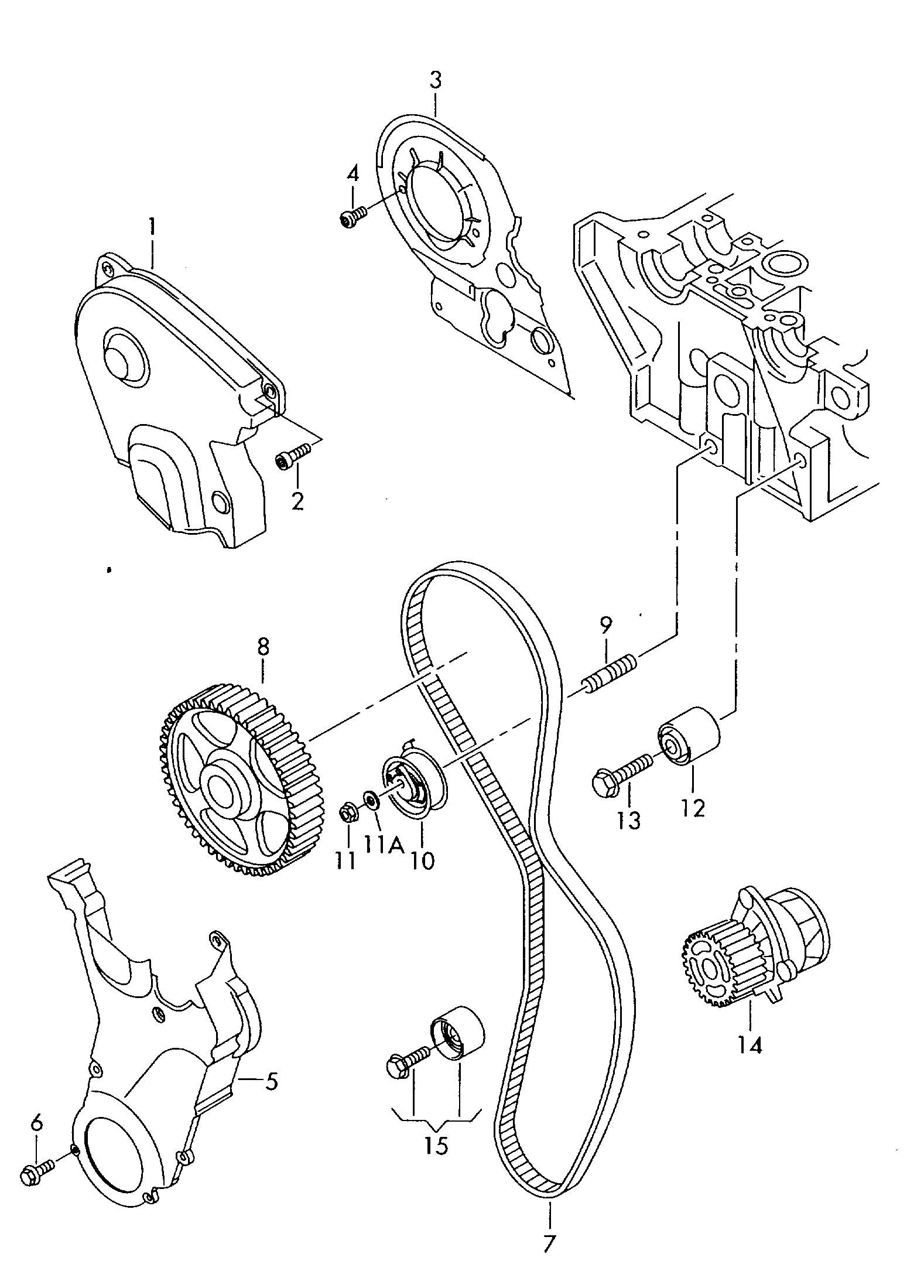 VAG 06F 198 119 A - repair kit for toothed belt with tensioning roller allinparts.ro