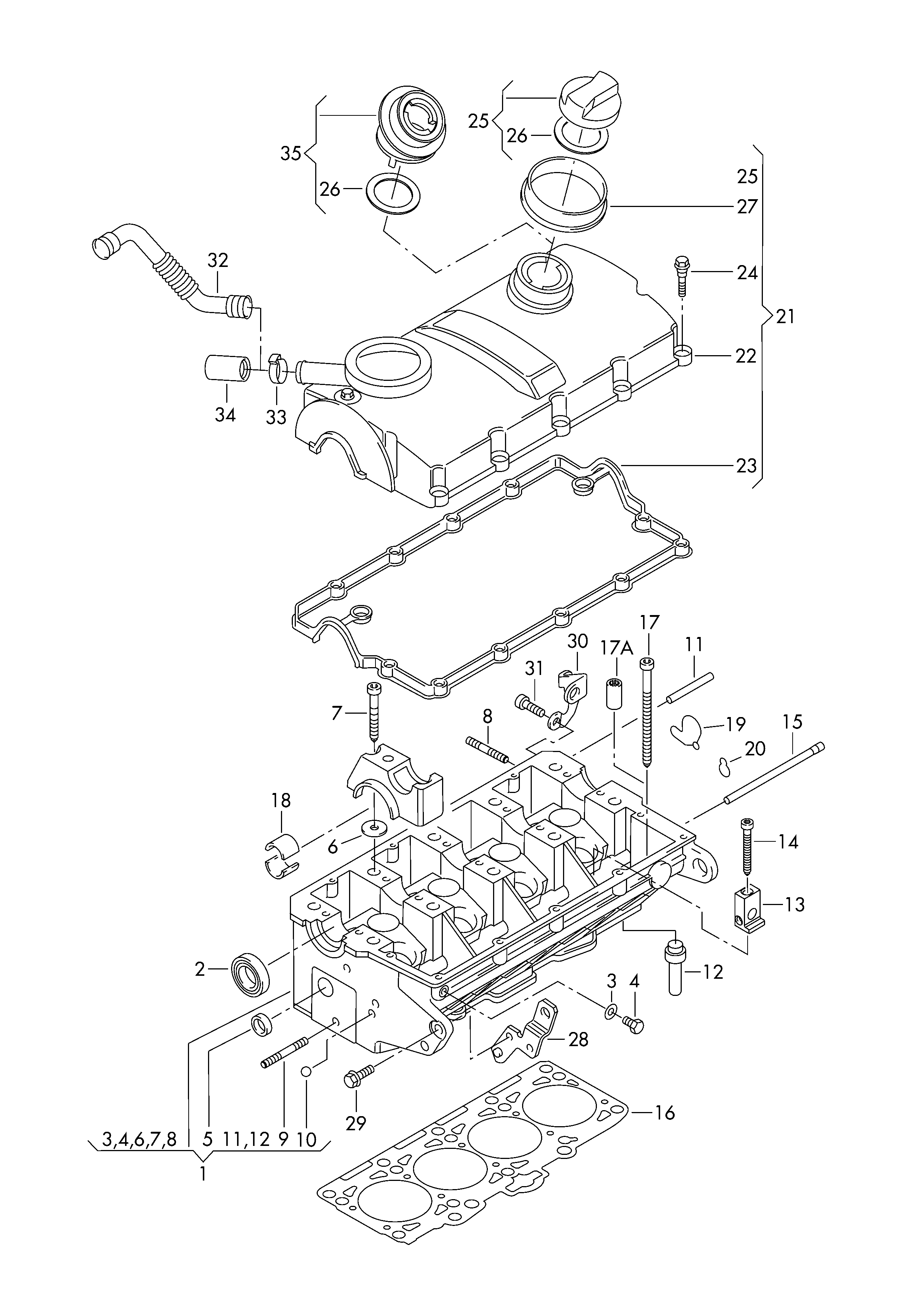 VAG 03G103493D - Conducta tubulara, Supapa-AGR allinparts.ro