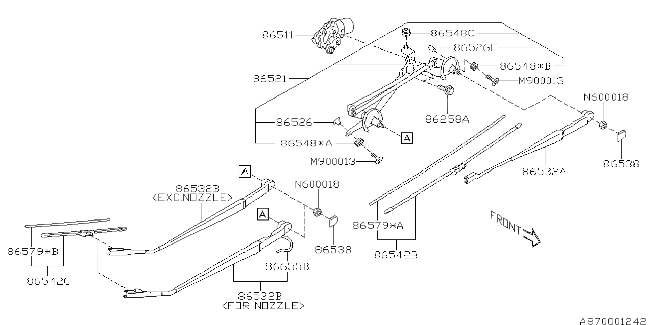 Subaru 86542FL020 - Lamela stergator allinparts.ro