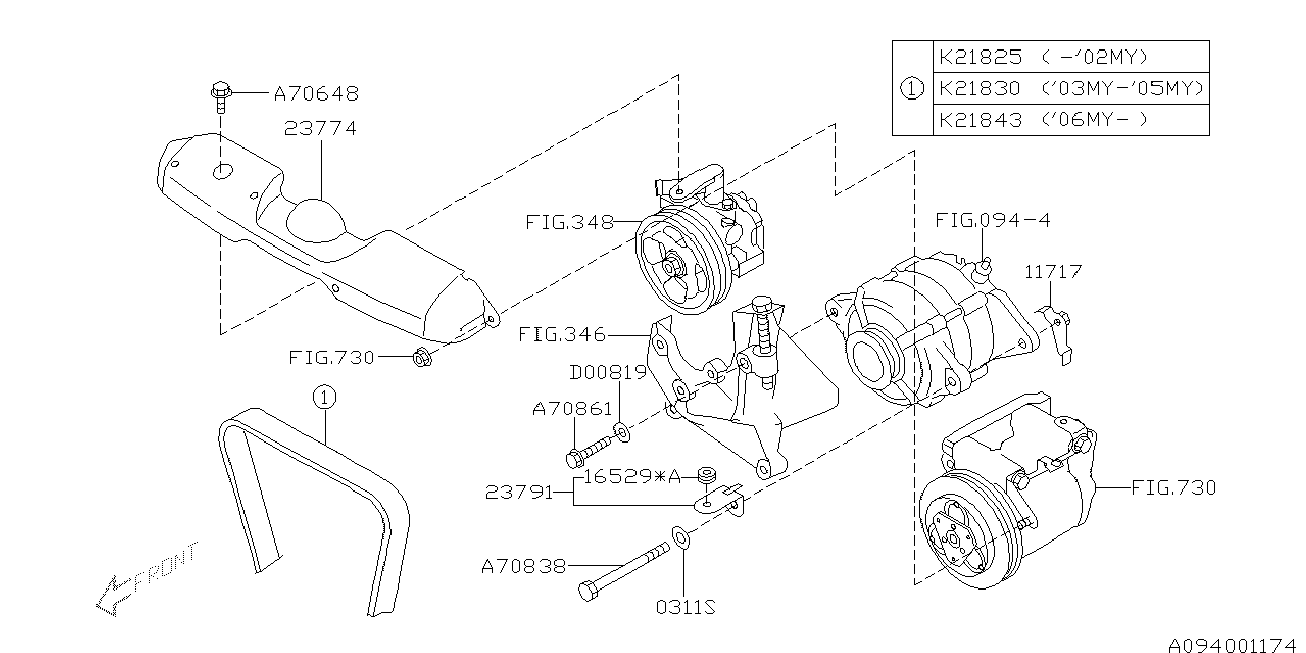 Subaru 80921-8430 - Curea transmisie cu caneluri allinparts.ro