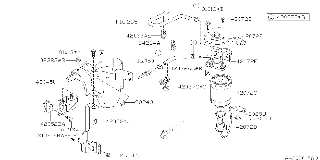 Subaru 42072AJ130 - Filtru combustibil allinparts.ro
