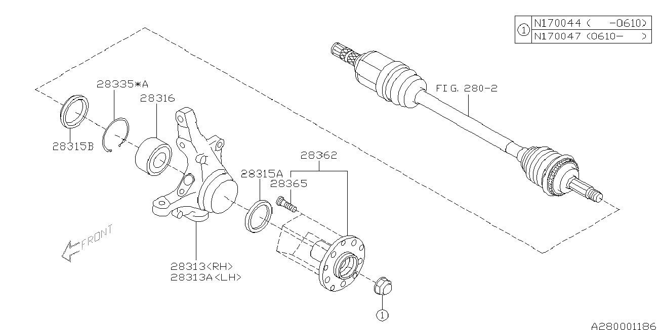 Subaru 28316-AE000 - Set rulment roata allinparts.ro