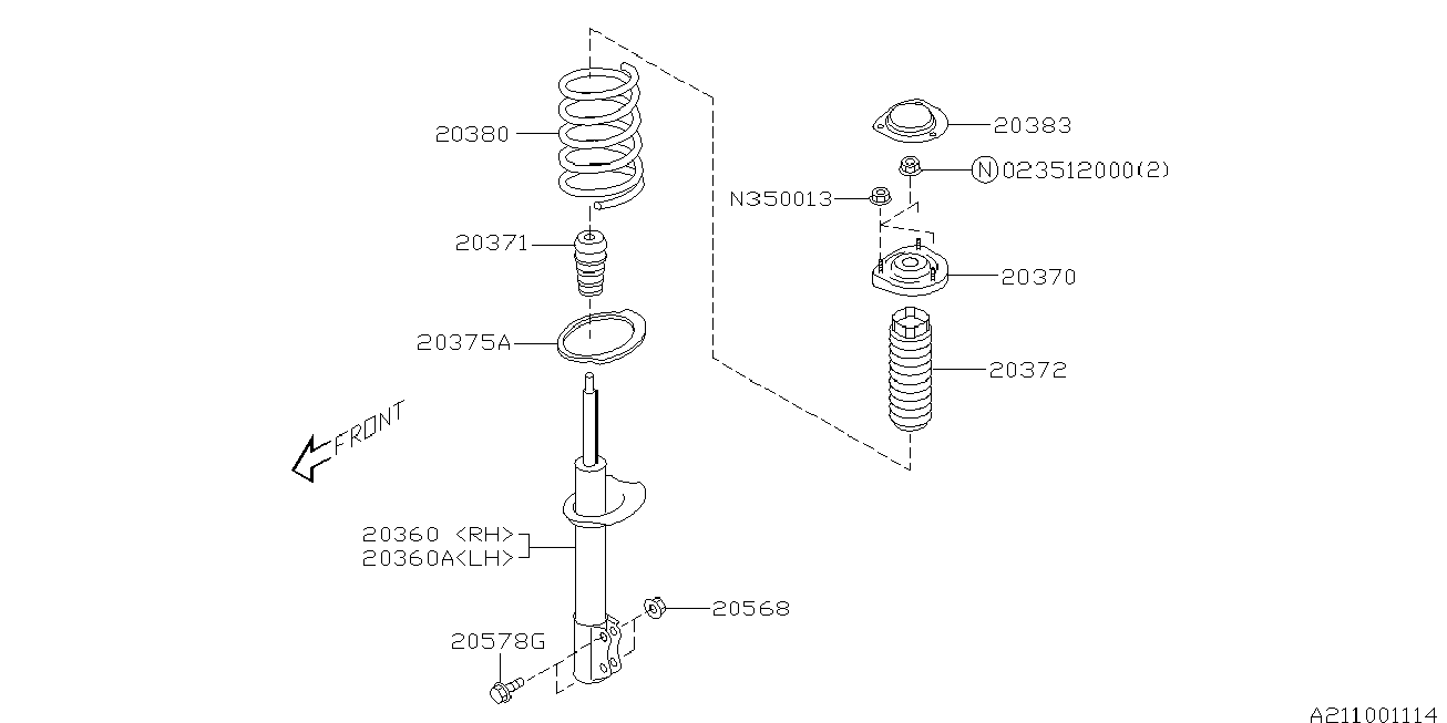 Subaru 20360SA010 - Amortizor allinparts.ro