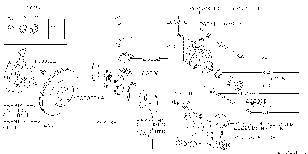 Subaru 26290FE040 - Set placute frana,frana disc allinparts.ro
