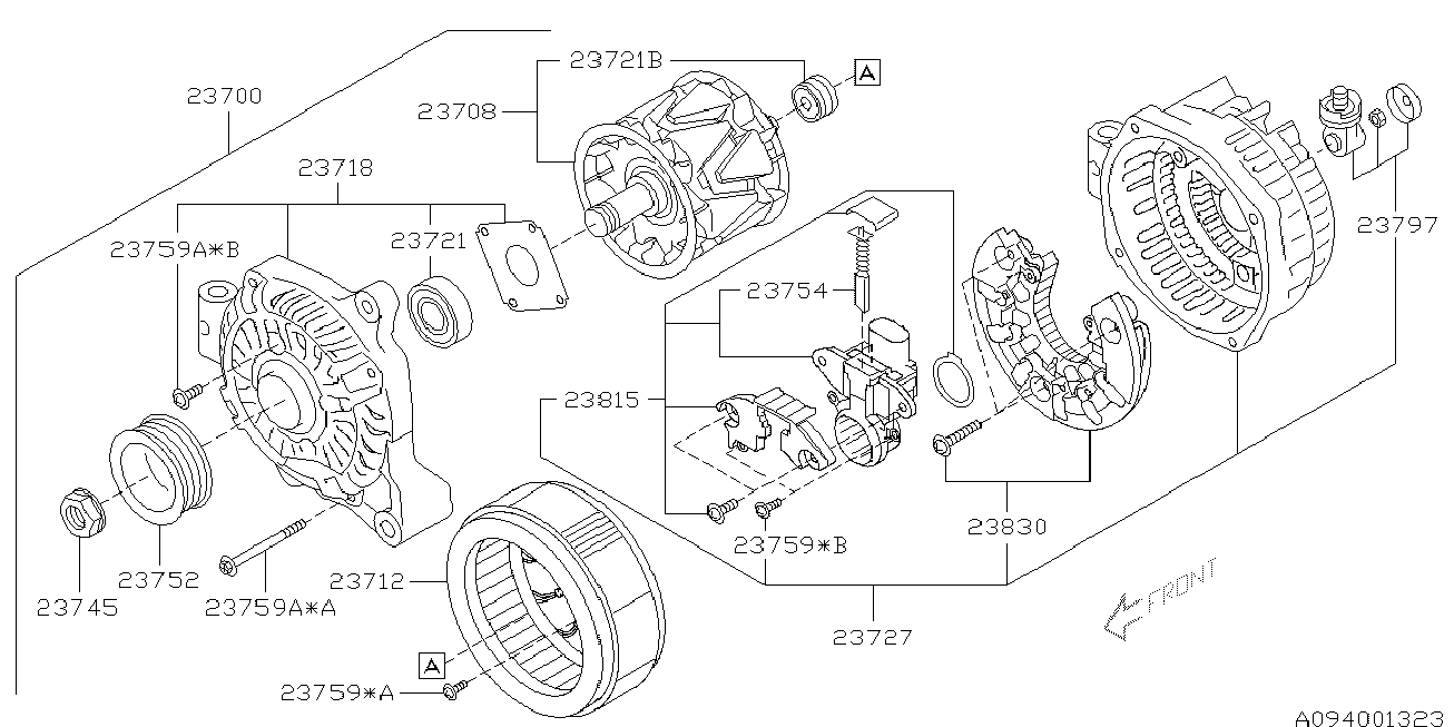 Subaru 23721-AA040 - Fulie, alternator allinparts.ro