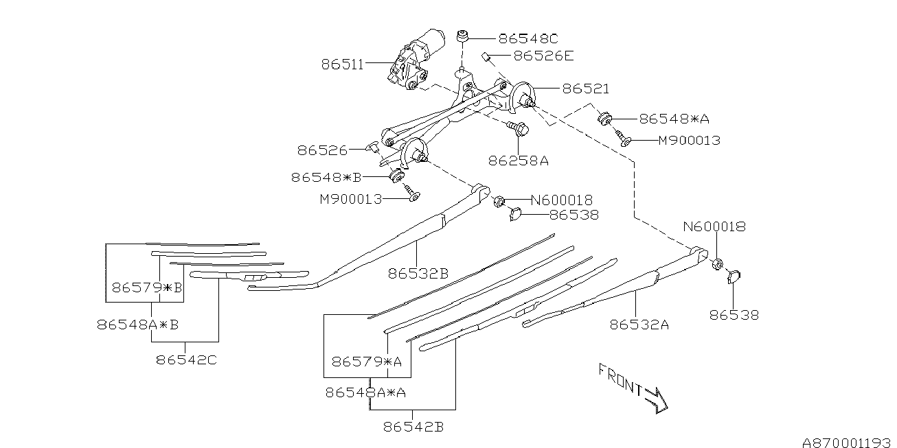 Subaru 86542FJ080 - Lamela stergator allinparts.ro
