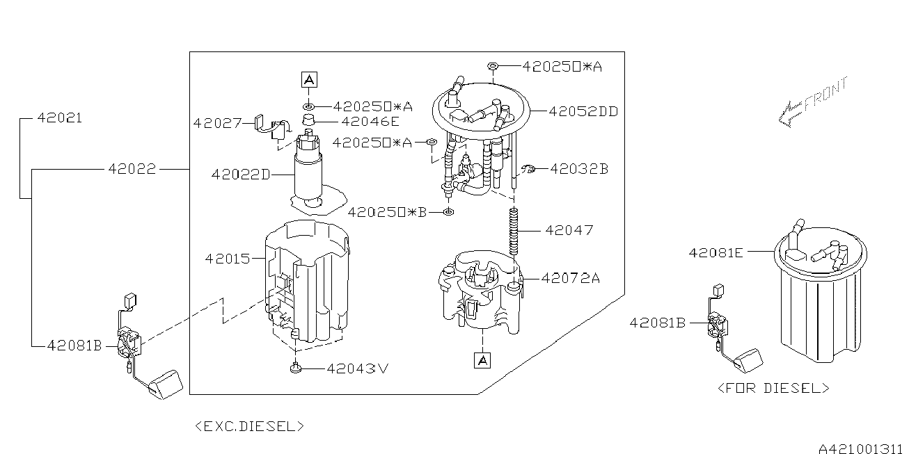TOYOTA 42022AG190 - Pompa combustibil allinparts.ro