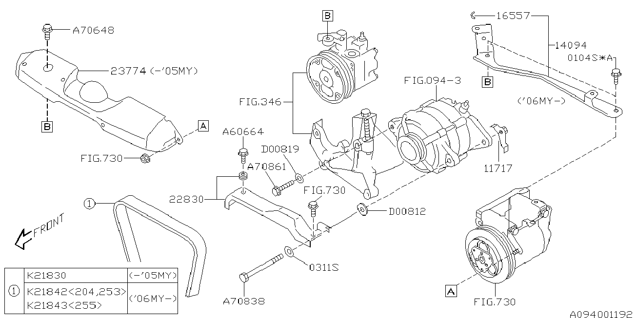 Subaru 80921-8300 - Curea transmisie cu caneluri allinparts.ro