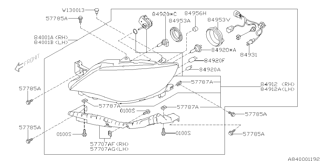 Subaru 84920AG020 - Bec incandescent, bec lumina zi allinparts.ro