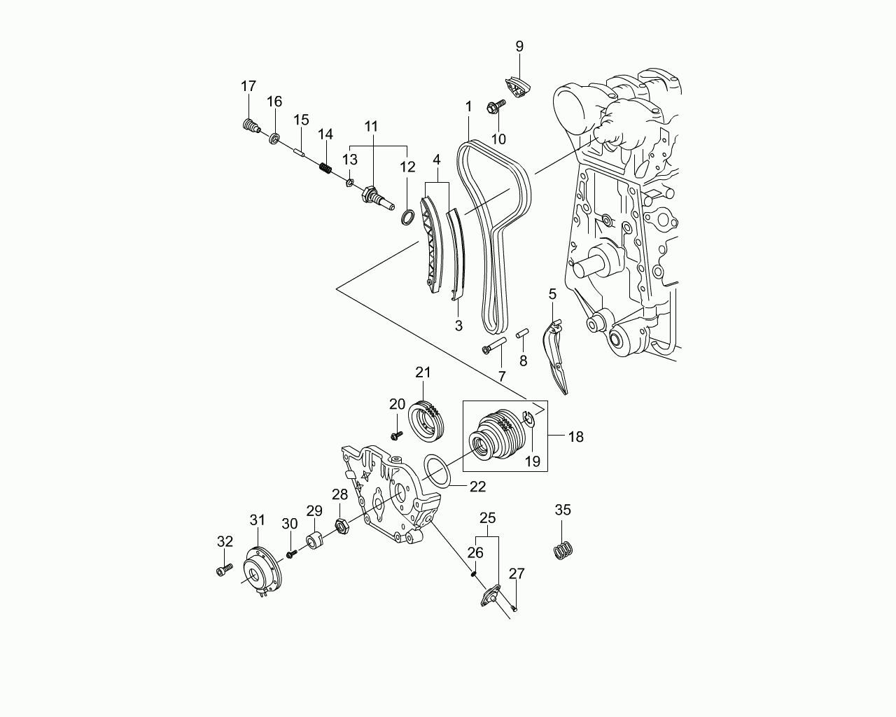 Mercedes-Benz 111 050 11 16 - Ghidaje, lant distributie allinparts.ro