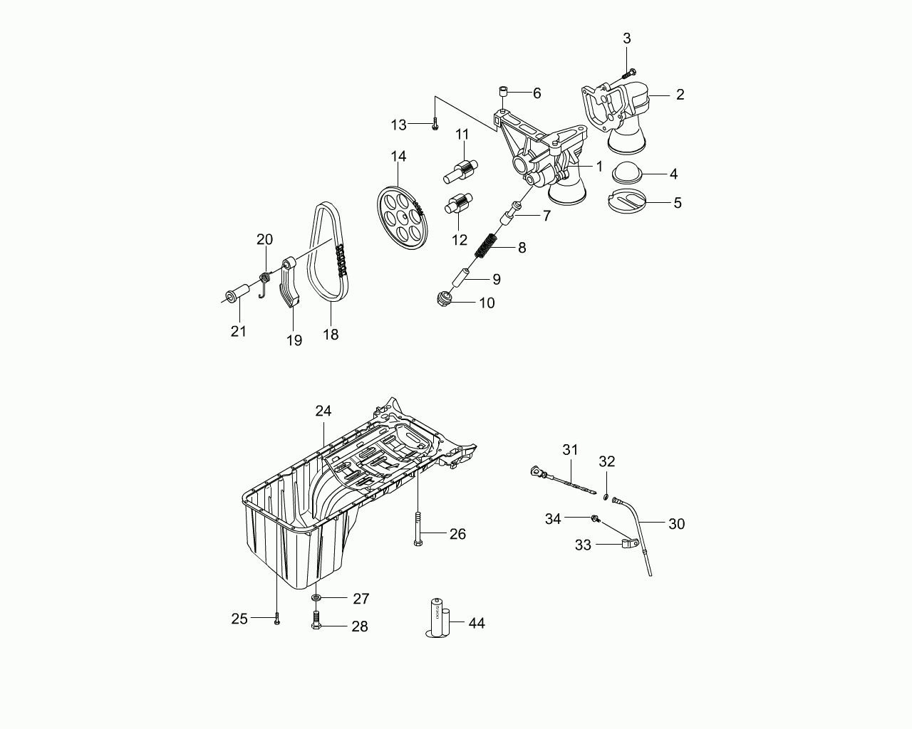 Mercedes-Benz 003 997 73 94 - Lant, angrenare pompa ulei allinparts.ro