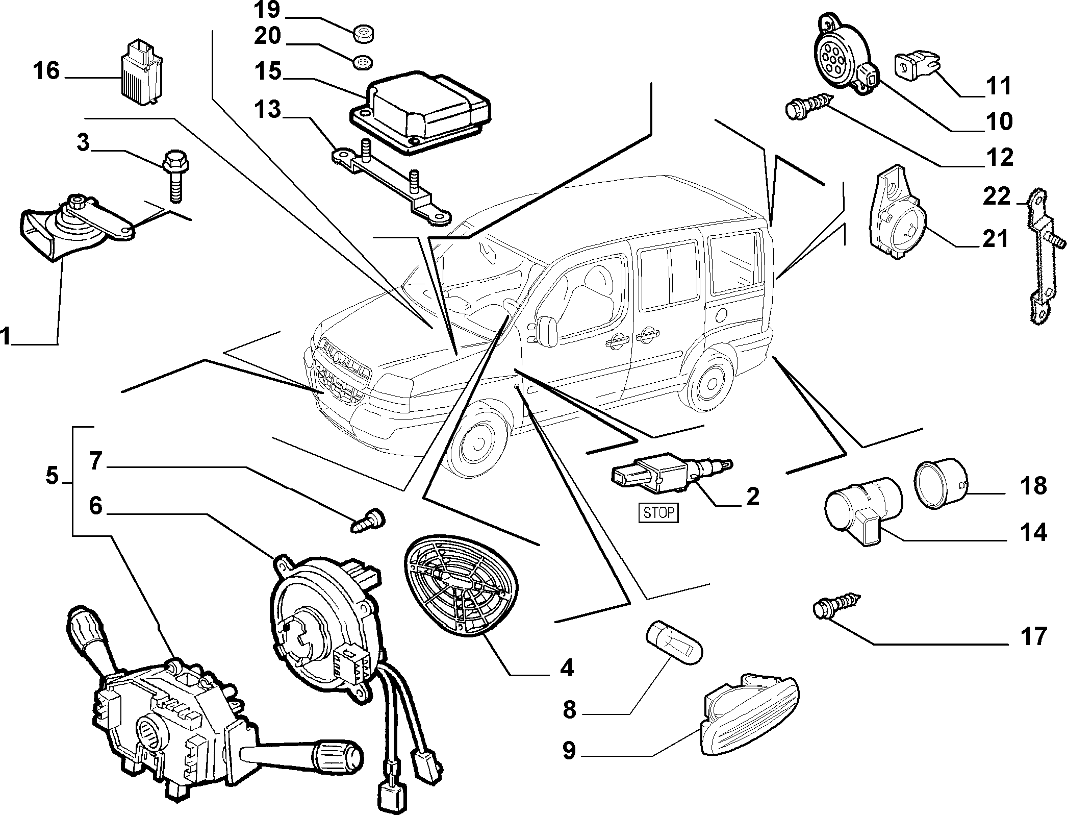 FCA 51755060 - Sensor, ajutor parcare allinparts.ro