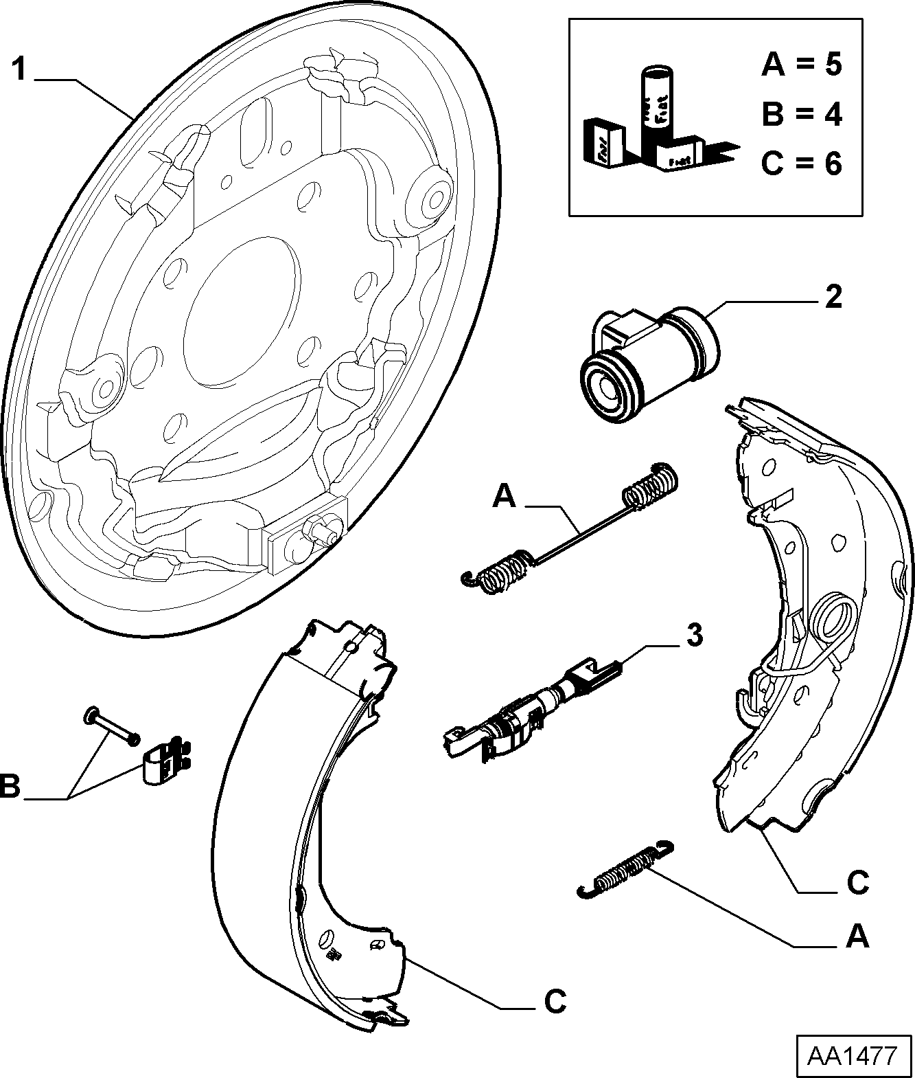 FCA 77363946 - Set saboti frana allinparts.ro