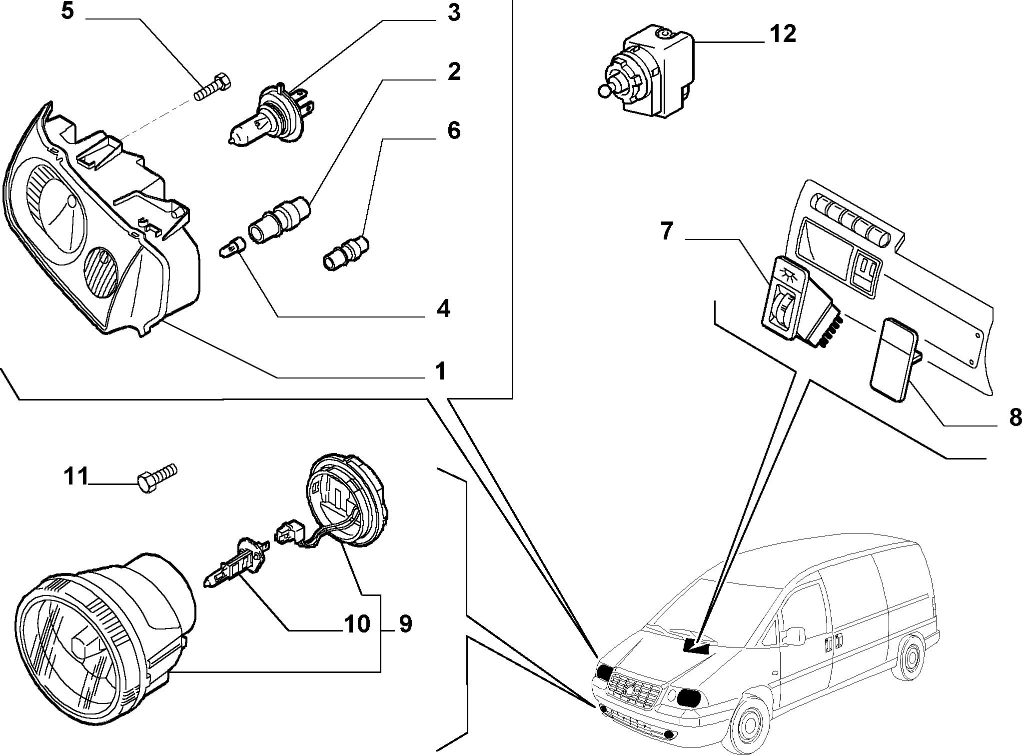 FCA 9632162280 - Element de reglaj,faruri allinparts.ro
