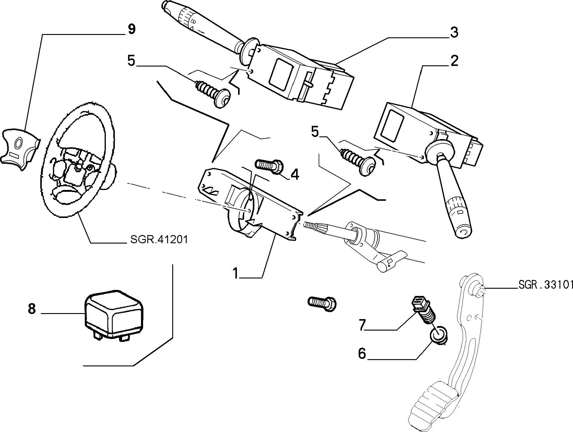 FCA 9623641569 - Comutator coloana directie allinparts.ro